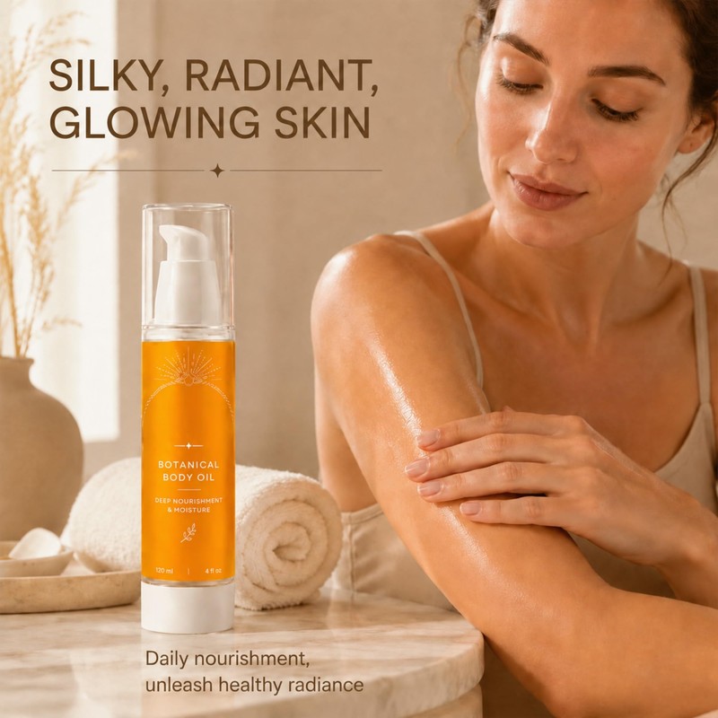 Botanical Body Oil with Wakame Algae, Passionflower Seed Oils &