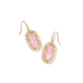 Kendra Scott Dani Figaro Frame Drop Earrings, 14K Gold-Plated Brass, Fashion Jewelry for Women, Pink Iridescent Mother Of Pearl