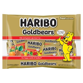 HARIBO Gummi Candy, Original Goldbears Gummy Bears, 9.5 Ounce Treat Size Multipack Bag, Delicious Soft & Chewy Sweet Snacks, Assorted Fruity Flavors
