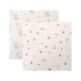 Ziggle - Set Of 4 Bunnies Baby Muslin Washcloths - Baby Swaddle, Baby Blanket, Newborn Essentials, Wash Cloth - Baby Muslins Pack, Eco Friendly Wash Cloth