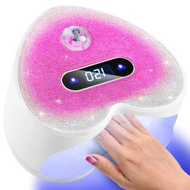 UV LED Nail Lamp, Professional Nail Dryer with Smart Sensor & 45 LED Beads, Rhinestones Diamond Design ‌Gel Light‌, Fast Curing for Gel Polish, Curing Lamp for Salon & Home, Pink