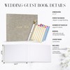 Gatyko Elegant Linen Wedding Guest Book - Baby Shower Guest