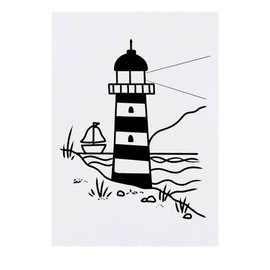 Azeeda 'Küsten-Leuchtturm-Szene' Temporäres Tattoo - Hautfreundlicher & Ungiftiger Abziehbild · Wasserfest (TO00082825)