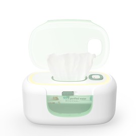 Momcozy New Baby Wipe Warmer, Large Capacity Wipe Dispenser Compatible with 60-80pcs,10-Min Fast Heating,4 Temperature Modes,Innovative Spring Design,Silicone&Top Seals,Even Heating,3-Level Nightlight