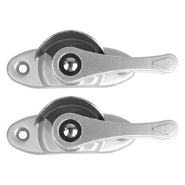 CENPEK Traditional Polished Chrome Sash Window Lock, Catch Latch Fastener With Fixing Screws For Wood Aluminium UPVC Vinyl Frames,2 Pack Crescent Window Lock,Silver