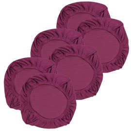 Yikko Elastic Stretch Spandex Chair Seat Covers Protective Covers Washable Fit for Office Chairs, Dining Room Chairs, Bar Wedding Party Decor (6, Dark Purple)
