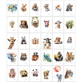 the lazy panda card company 30 Thank You Cards - 30 Different Watercolour Drawings of Animals as Thank You Cards with Envelopes