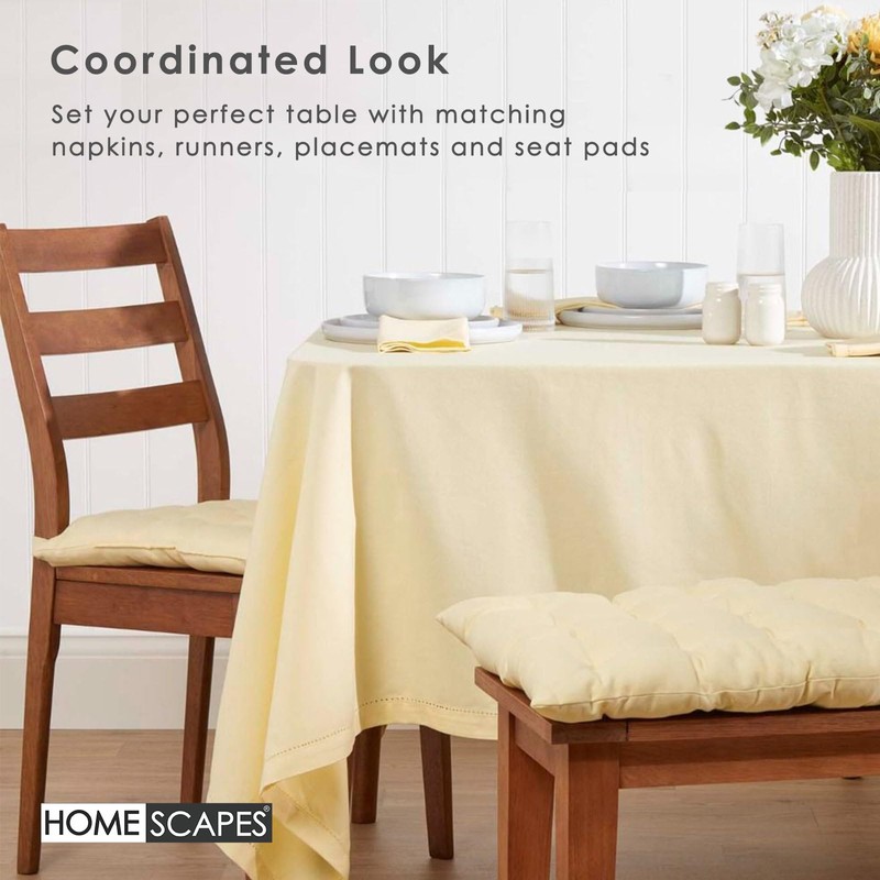 HOMESCAPES Cotton Tablecloth 6 to 8 seater Large Rectangular 137
