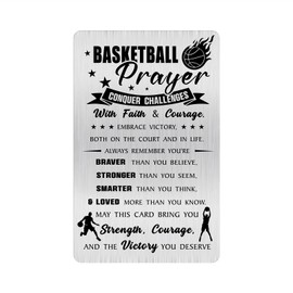 Alotozo Basketball Gifts for Boys & Girls - Basketball Prayer Card - Motivational Basketballs Gifts for Players, Coaches & Senior Night