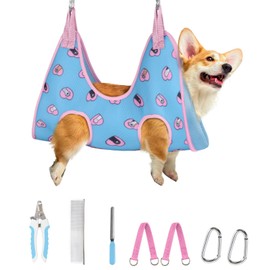Supet Dog Grooming Hammock Harness for Cats Dogs, Relaxation Pet Grooming Hammock Restraint Small Animal Leashes Sling for Grooming Dog Grooming Helper for Nail Trimming Clipping Grooming