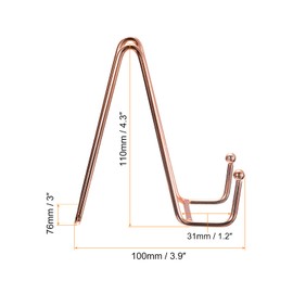 sourcing map Plate Stand for Display, 2Pcs 4.3 Inch Iron Easel Plate Holder Display Stands Metal Decorative Plates for Picture Photo Book, Rose Gold