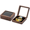 COSISO Single Solid Walnut Wood Medal Display Storage Box with