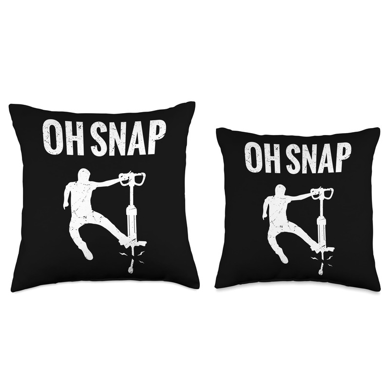Pogo stick Oh Snap Throw Pillow