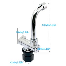 Foldable Faucet for Motorhome 360°Rotation Kitchen Faucet Sink Single-Handle Water Taps with Cold & Hot Water Inlet Hose