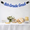 8th Grade Grad Banner - Blue Glitter 8th Grade Graduation
