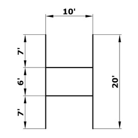 MTB H Frame Wire Stakes 20 x10-inch (Pkg of 100) 9ga Metal -Yard Sign Stakes for Advertising Board,Yard Stakes for Signs,Lawn Sign Holder