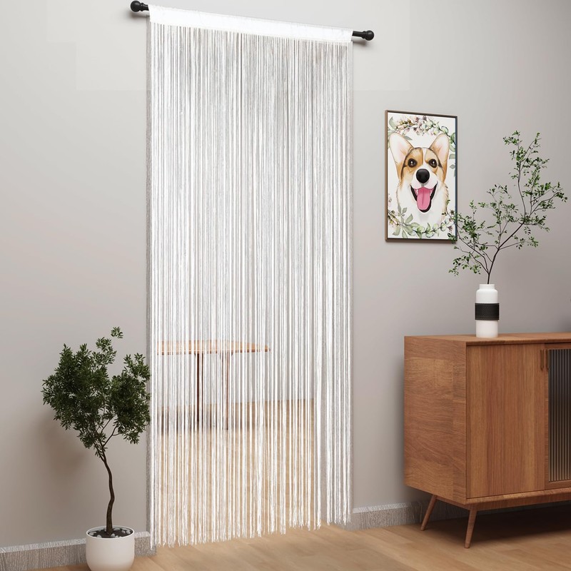 YIIBAII Cortinas de cuerda para puerta, cortinas con flecos para