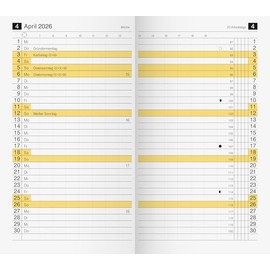 rido/idé Monthly Replacement Calendar Model M-Planner 2026 | 87 x 153 mm, Cardboard, White