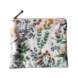 NUTFORD Multifunctional Printed Cotton Zipper Purse Pouch Bag with Cotton Lining for The Storage of Coins and Notes, Cosmetic Accessories, Small Electronics Accessories, Keys, etc.. (B)