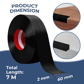 Storystore Wall Corner Protector Moulding Trim 2.4 in x 23 Ft,Peel and Stick Corner Moulding Trim, Self Adhesive Corner Guards Edge Protector for Wall Edge Corner, Countertop,Black