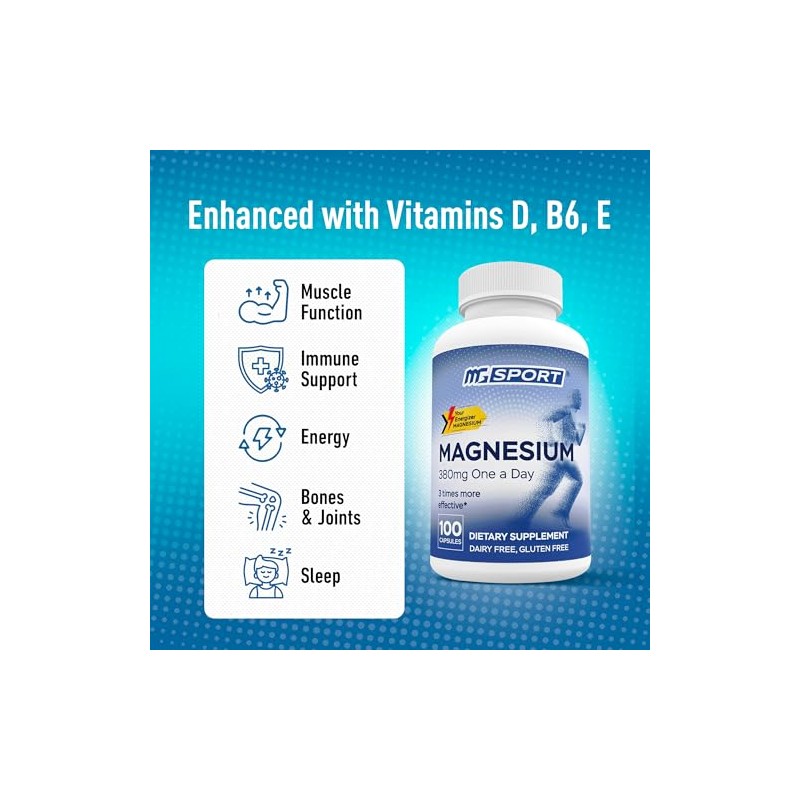 High Absorption Magnesium for Leg Cramps,tensed Muscles, Supports Muscles Function