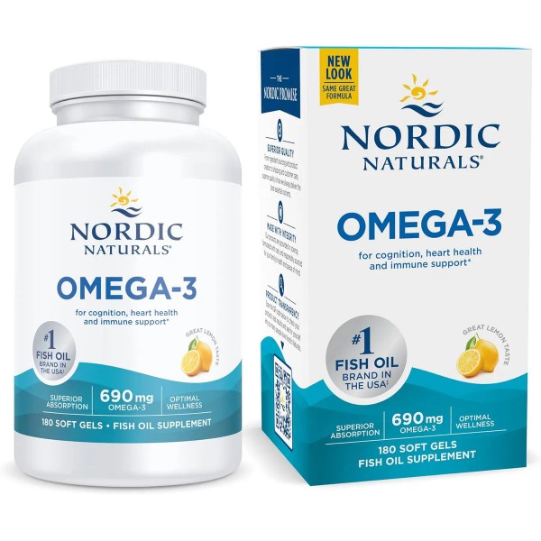 Nordic Naturals Suplemento Omega - 3, 690mg de Omega, 180