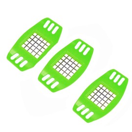 3PCS Potatoes Cutter Potatoes Fruit Vegetable Cutter Chipper Manual French Fry Cutter with Stainless Steel Blade(Green)