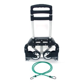 Portable Black Aluminum Cart Dolly Push Truck Trolley Foldable Collapsible Black Luggage Cartscolor: Black Color