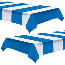 Oktoberfest Party Decoration: Table Cover 54" x 108" (Blue & White Stripes)