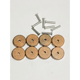 Post War Lionel 8 ZW,VW & KW V-45 Carbon Rollers (extra copper) & 8 Rivets Free Shipping