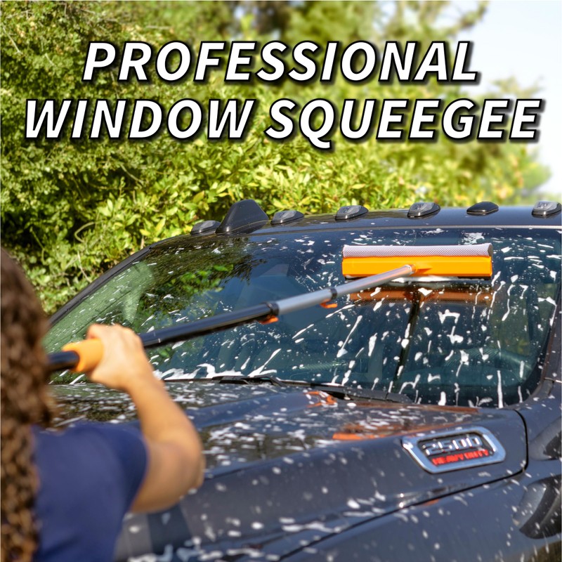 4-12 ft Window Washer Squeegee Kit with Extension Pole (20+
