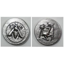 Ancient Greek Coins - Silver Plated Metal - Reproduction Ancient Tetradrachm - Set of 5