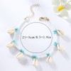 Chicque Bohemian Shell Pendant Anklet Turquoise Bead Foot Accessories Beach