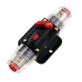 JIAKUPA 12V-24V DC 150A Fuse Holder Fuse Inverter Circuit Breaker Fuse Manual Reset for Boat Car Audio Stereo Switch and Solar Inverter System 150 Amps