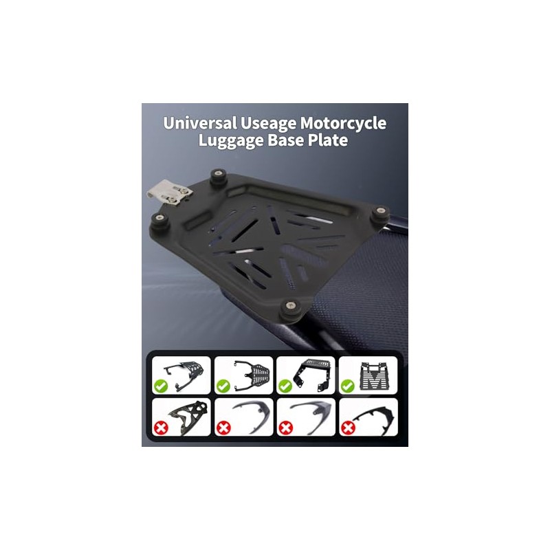 MOSYQI Motorcycle Top Case Mounting Baseplate, Quick Release Tail Baseboard