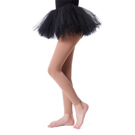 Frola Girls' Opaque Footless Tights Ultra Soft Solid Colored Dance Tights Age(11-13 Years,Light Suntan)