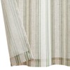 TOPICK Linen Striped Panel Curtain, Semi-Transparent Bistro Curtain, Sheer Curtain,