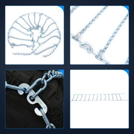 ECCPP Set of 2 Tire Snow Chain Universal Adjustable Emergency Portable Traction Tire Chains,Applicable Tire Width 225 235 245 255 265 275 285 295(15"16"17"18"19"20") for Passenger Cars Pickups SUVs