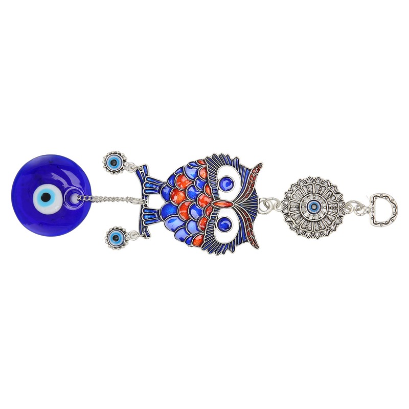 Blue Eye Owl Keychain Good Luck Beautiful Blessing Amulet Car