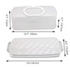 FEOOWV Portable Plastic Rectangular Loaf Bread Box with Transparent Lid,