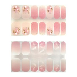 28 Stück Gel Nagellack Aufkleber, Gel-Nagelaufkleber, Nail Stickers, Gellack Wraps für Nagel für Damen Mädchen Dekoration Nageldesign (A)