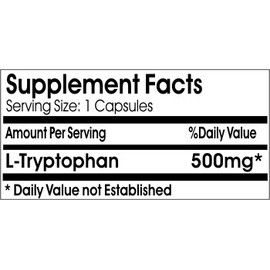 Naturetition Supplements L-Tryptophan 500mg ~ 100 Capsules - No Additives
