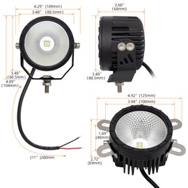 Round LED Offroad Driving Fog Lights Pod Lights 2Pcs 3.5Inch Flood Beam Motorcycle Fog Lights Work Auxiliary Lights Ditch Bumper Lights fit for Car Truck ATV UTV Motorcycle Golf Pick-up