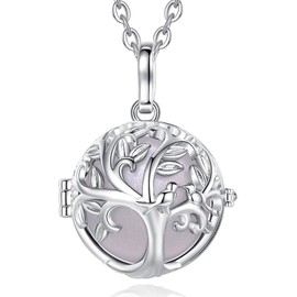 EUDORA Harmony Ball Pregnancy Bola Necklace for Women Mom Tree of Life Pendant Bola Angel Chime Ball Musical Bell Jewellery Gift 45"+30", Copper, No Gemstone