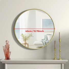 Classic Modern Chic 16 Inch Golden Mirror - Tarnish-Proof Round Wall Mirror,  Living Room & Entryway DecorSize: 16 in, Color: Golden