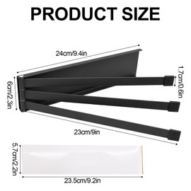 Towel Rail Black with 3 Arms No Drilling Towel Rail Wall Mounted Accessories for Bathroom Kitchen Black