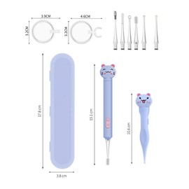 LED Ohrreiniger Set Zweiteiliges Set Silikon Ohrenreiniger Nasenreiniger Baby Ohrlöffel Ohrenschmalz Entferner Nasenreiniger für Erwachsene Kinder Kleinkinder Nasenschleimentferner