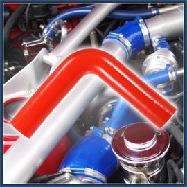 INFINAUTO 28mm 1.10" ID 90 Degree Elbow Silicone Reducer Hose Pipe Bend Turbo Water Intercooler Red Stylish Design