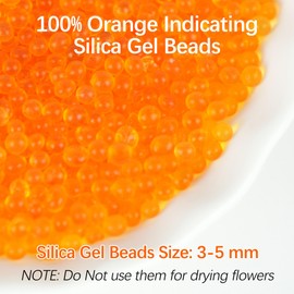 LotFancy 6 LBS Silica Gel Beads, Orange to Green Indicating Desiccant, Rechargeable Silica Beads for 3D Printer Filament, Electronic Drying, Cabinet Storage