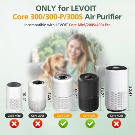 For LEVOIT Core 300-P Air Purifier Filter, Hepa Activated Carbon, Core300-RF-PA
